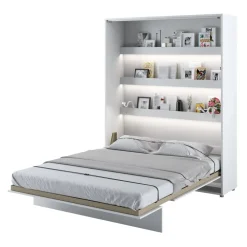 Letto a scomparsa verticale 140x200 cm alla francese bianco Camelio