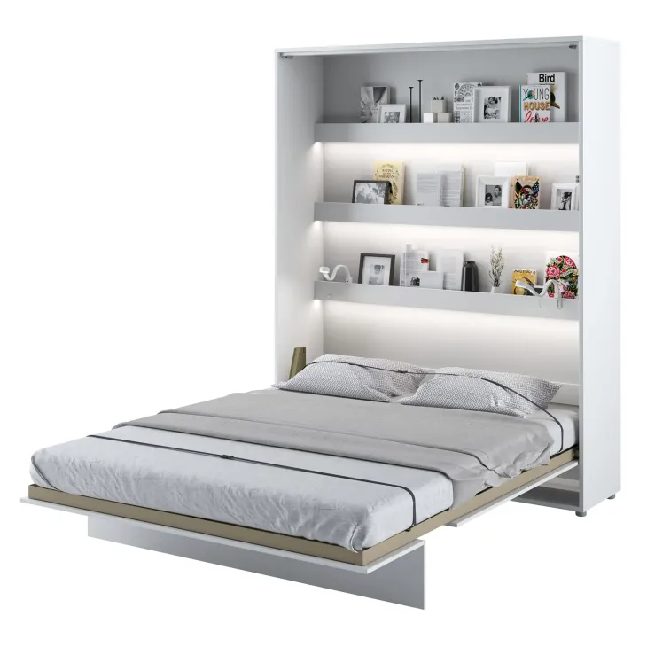 Letto a scomparsa verticale 140x200 cm alla francese bianco Camelio