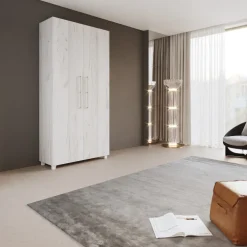 Letto a scomparsa verticale 90x200cm singolo bianco pino Calvin Gihome®