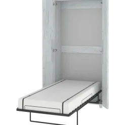 Letto a scomparsa verticale 90x200cm singolo bianco pino Calvin Gihome®