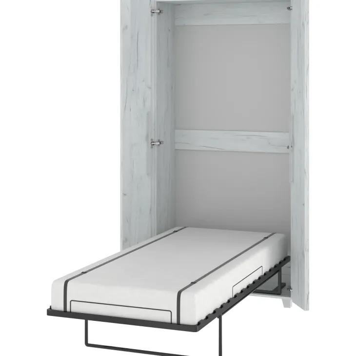 Letto a scomparsa verticale 90x200cm singolo bianco pino Calvin Gihome®