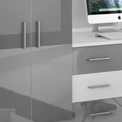 Letto a soppalco con armadio 324x180cm bianco grigio 2 letti Diego Gihome®