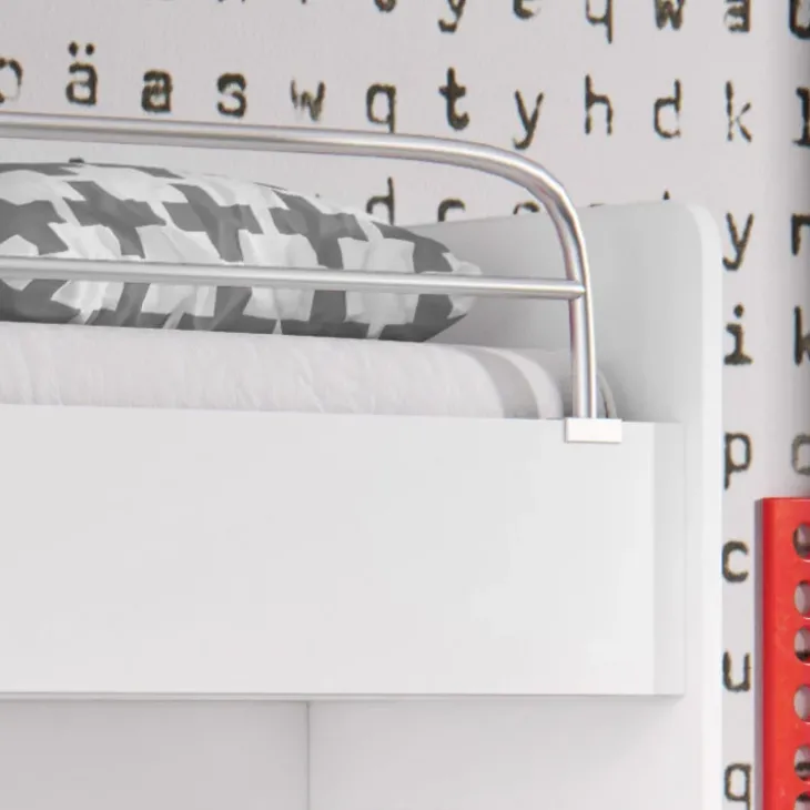 Letto a soppalco con armadio 254x120cm bianco Simone Gihome®