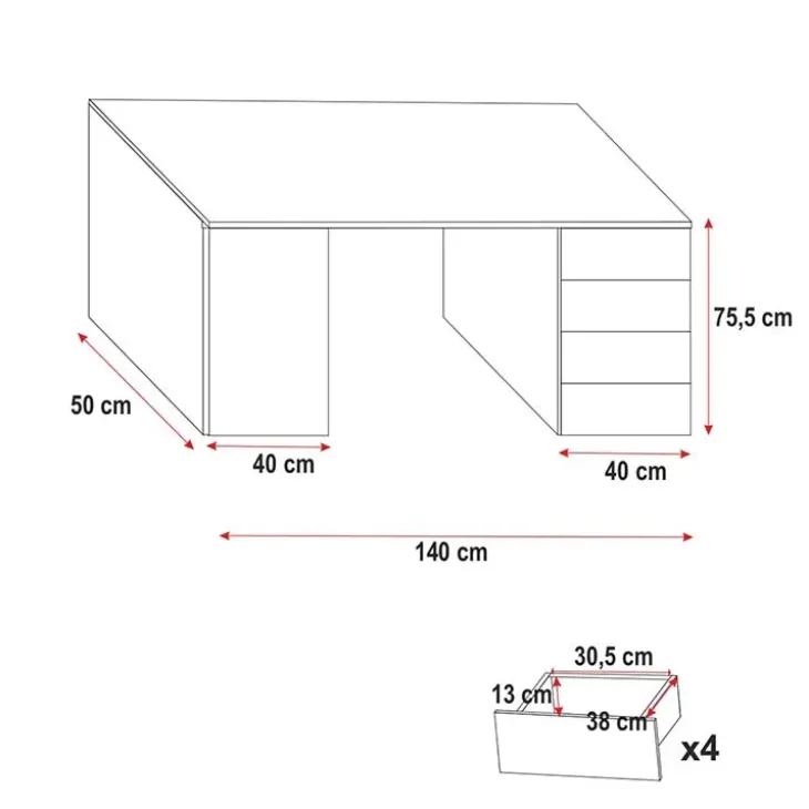 Letto a soppalco con armadio 254x120cm bianco rosa Simone Gihome®
