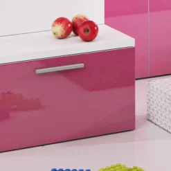 Letto a soppalco con armadio 254x120cm bianco rosa Simone Gihome®