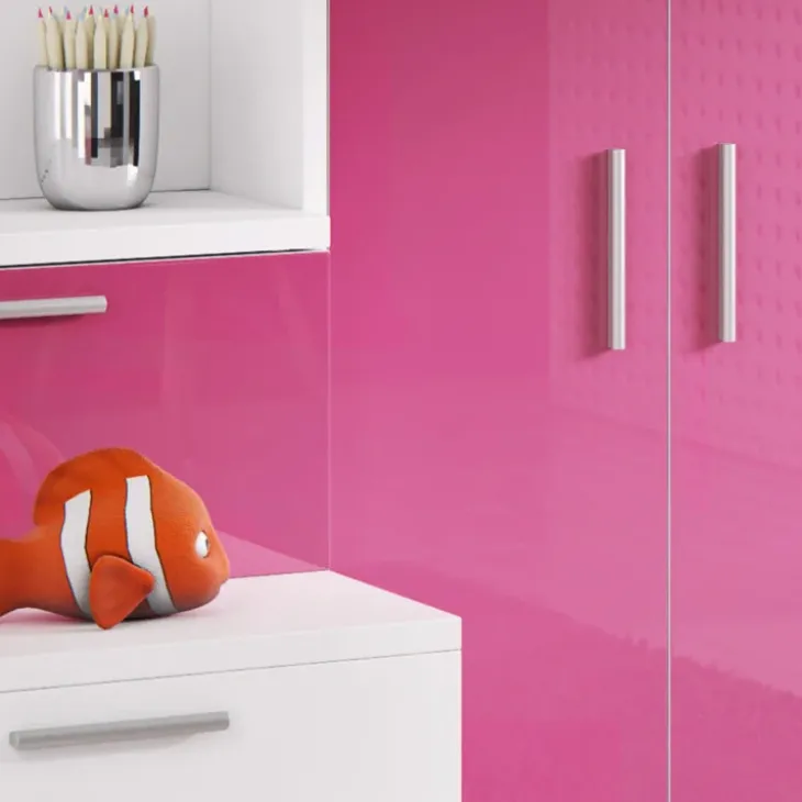 Letto a soppalco con armadio 254x120cm bianco rosa Simone Gihome®