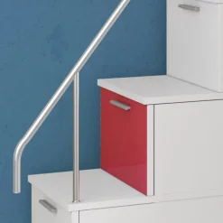 Letto a soppalco con armadio 324x180cm bianco rosa 2 letti Diego Gihome®