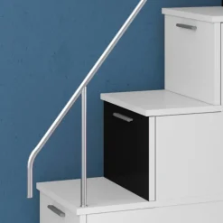 Letto a soppalco con armadio 324x180cm bianco nero 2 letti Diego Gihome®