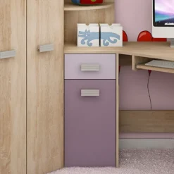 Letto a soppalco 204x120cm sinistra rovere rosa Dollie Gihome®