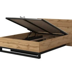 Letto contenitore alla francese 140x200cm rovere nero Petra