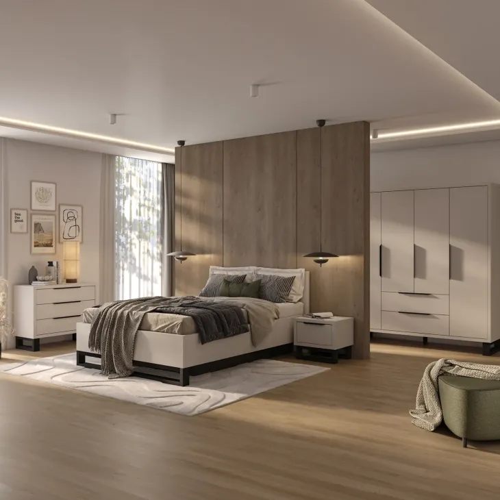 Letto contenitore alla francese 140x200cm beige cashmere Petra