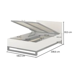 Letto contenitore alla francese 140x200cm beige cashmere Petra
