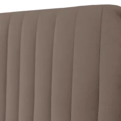 Letto contenitore alla francese 140x200cm imbottito velluto marrone Poffi