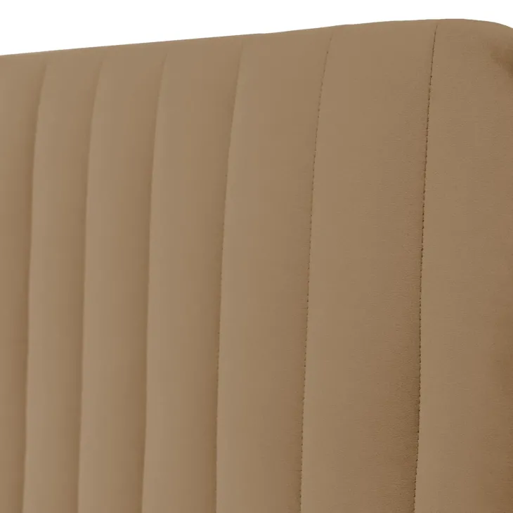 Letto contenitore alla francese 140x200cm imbottito velluto tortora Poffi