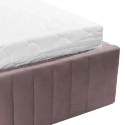 Letto contenitore matrimoniale oversize 180x200 imbottito velluto rosa Poffi