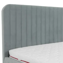 Letto contenitore matrimoniale oversize 180x200 imbottito velluto grigio Poffi