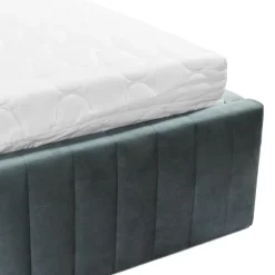 Letto contenitore matrimoniale oversize 180x200 imbottito velluto grigio scuro Poffi