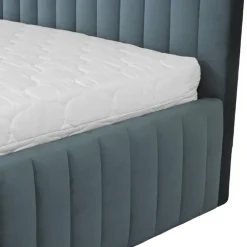 Letto contenitore matrimoniale oversize 180x200 imbottito velluto grigio scuro Poffi