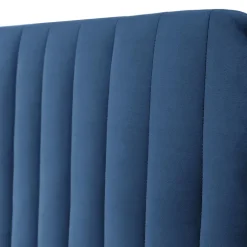 Letto contenitore matrimoniale oversize 180x200 imbottito velluto blu Poffi