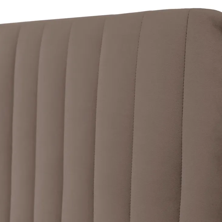Letto contenitore matrimoniale oversize 180x200 imbottito velluto marrone Poffi