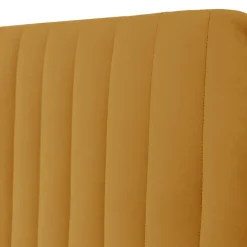 Letto contenitore matrimoniale 160x200 imbottito velluto senape Poffi
