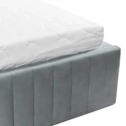 Letto contenitore matrimoniale 160x200 imbottito velluto grigio Poffi