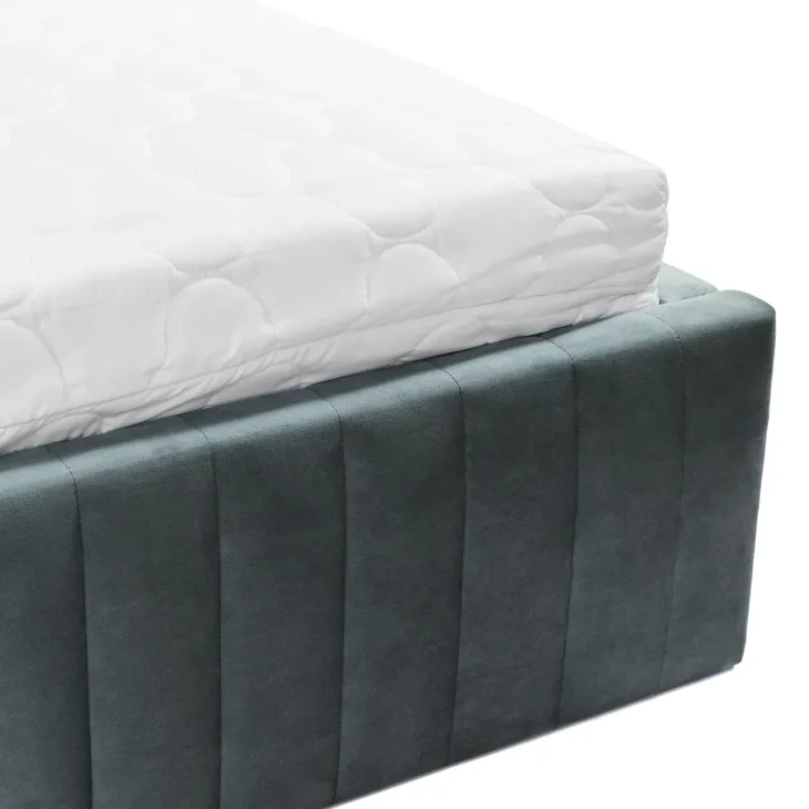 Letto contenitore matrimoniale 160x200 imbottito velluto grigio scuro Poffi