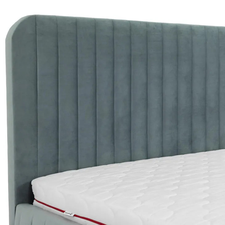 Letto contenitore matrimoniale 160x200 imbottito velluto grigio scuro Poffi