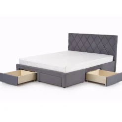 Letto matrimoniale con cassettoni 160x200cm grigio nero Galileo