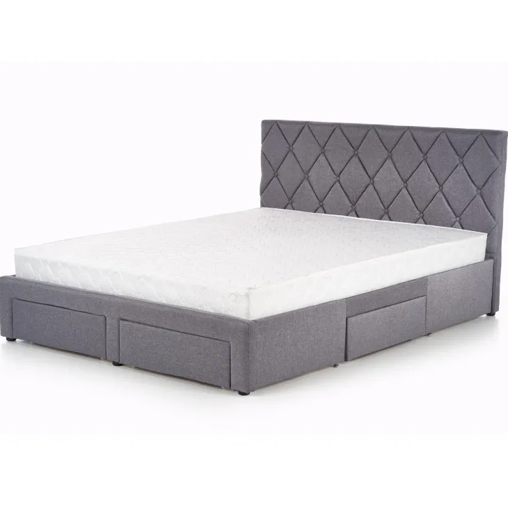 Letto matrimoniale con cassettoni 160x200cm grigio nero Galileo
