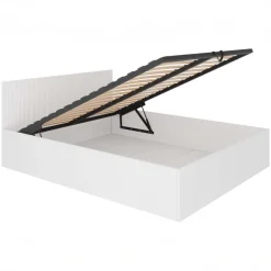 Letto matrimoniale contenitore 160x200 cm con rete a doghe bianco Athena