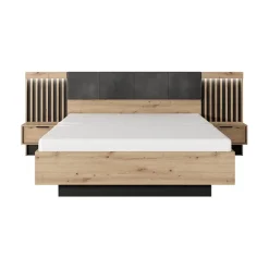 Letto matrimoniale contenitore 160x200cm rovere antracite Rubik