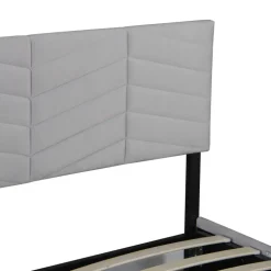 Letto matrimoniale contenitore 160x200 cm imbottito con rete e testiera regolabile grigio Perlier