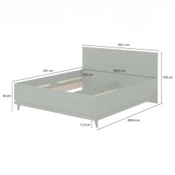 Letto matrimoniale oversize 180x200 cm moderno verde salvia Yu