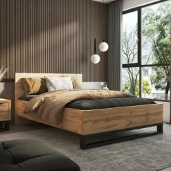 Letto matrimoniale oversize 180x200cm rovere nero Petra