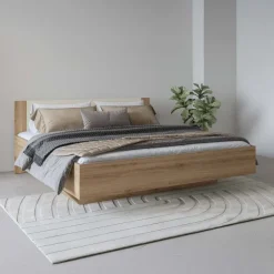 Letto matrimoniale oversize 180x200cm rovere beige Ama