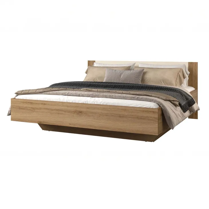 Letto matrimoniale oversize 180x200cm rovere beige Ama