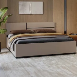 Letto matrimoniale oversize 180x200cm testiera reversibile tortora Lolla