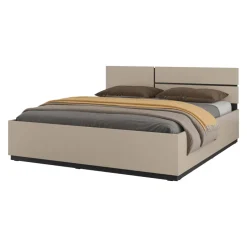 Letto matrimoniale oversize 180x200cm testiera reversibile tortora Lolla