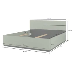 Letto matrimoniale oversize 180x200cm testiera reversibile bianco opaco Lolla