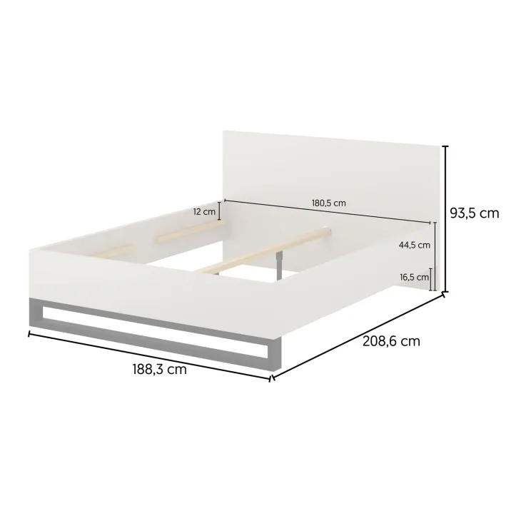 Letto matrimoniale oversize 180x200cm beige cashmere Petra