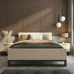 Letto matrimoniale oversize 180x200cm beige cashmere Petra