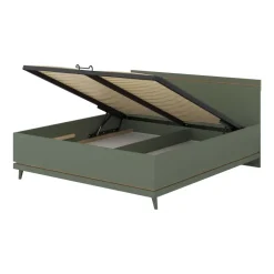 Letto matrimoniale oversize contenitore 180x200 cm con rete verde salvia Yu