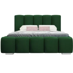 Letto matrimoniale oversize 180x200 cm con rete contenitore imbottito verde scuro Cometa