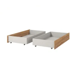 Letto matrimoniale oversize 180x200cm con cassettoni rovere tortora Lise