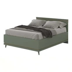 Letto matrimoniale standard 160x200 cm moderno verde salvia Yu