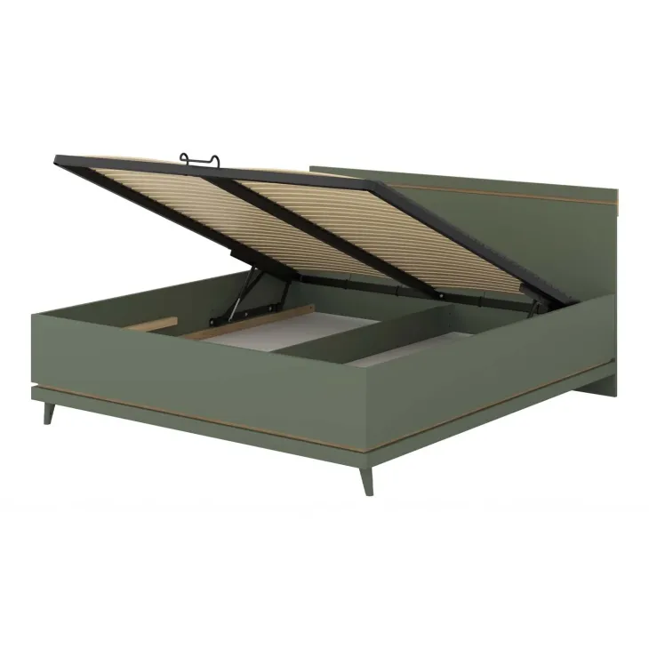 Letto matrimoniale standard contenitore 160x200 cm con rete verde salvia Yu