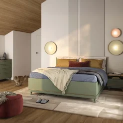 Letto matrimoniale standard contenitore 160x200 cm con rete verde salvia Yu