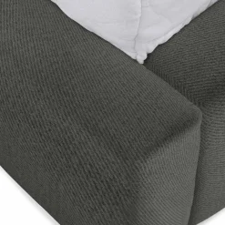 Letto matrimoniale 160x200cm con rete contenitore imbottito grigio scuro Aluna
