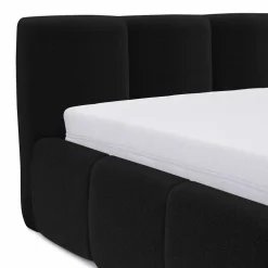 Letto matrimoniale 160x200cm con rete contenitore imbottito nero Aluna